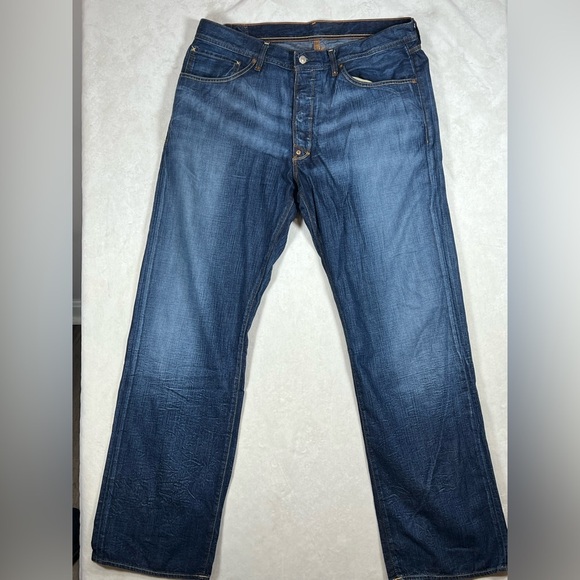 Polo Ralph Lauren 38W 34L Carver Heritage Men's Relaxed Denim Vintage Blue Jeans - Picture 1 of 16